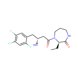 CC[C@@H]1C(=O)NCCCN1C(=O)C[C@H](N)Cc1cc(F)c(F)cc1F ZINC000014953108