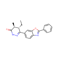 CC[C@@H]1C(c2ccc3nc(-c4ccccc4)oc3c2)=NNC(=O)[C@H]1C ZINC000168925801