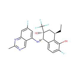 CC[C@@H]1C[C@](O)(C(F)(F)F)[C@@H](Nc2cc(F)cc3nc(C)ncc23)c2ccc(F)c(O)c21 ZINC000115688990