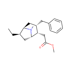 CC[C@@H]1C[C@H]2[C@@H](CC(=O)OC)[C@@H](Cc3ccccc3)C[C@H]1N2C ZINC000103252404