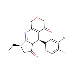 CC[C@@H]1CC(=O)C2C1=NC1=C(C(=O)COC1)[C@H]2c1ccc(F)c(Br)c1 ZINC000040567539