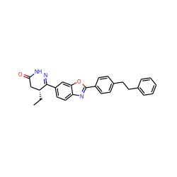 CC[C@@H]1CC(=O)NN=C1c1ccc2nc(-c3ccc(CCc4ccccc4)cc3)oc2c1 ZINC000168630502