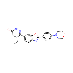 CC[C@@H]1CC(=O)NN=C1c1ccc2nc(-c3ccc(N4CCOCC4)cc3)oc2c1 ZINC000169045467