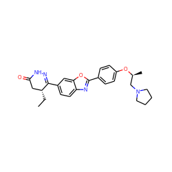 CC[C@@H]1CC(=O)NN=C1c1ccc2nc(-c3ccc(O[C@@H](C)CN4CCCC4)cc3)oc2c1 ZINC000139423969