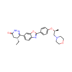 CC[C@@H]1CC(=O)NN=C1c1ccc2nc(-c3ccc(O[C@@H](C)CN4CCOCC4)cc3)oc2c1 ZINC000168629110