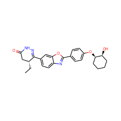 CC[C@@H]1CC(=O)NN=C1c1ccc2nc(-c3ccc(O[C@@H]4CCCC[C@@H]4O)cc3)oc2c1 ZINC000139358737