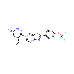 CC[C@@H]1CC(=O)NN=C1c1ccc2nc(-c3ccc(OC(F)(F)F)cc3)oc2c1 ZINC000168491637