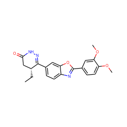 CC[C@@H]1CC(=O)NN=C1c1ccc2nc(-c3ccc(OC)c(OC)c3)oc2c1 ZINC000139345046