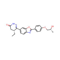 CC[C@@H]1CC(=O)NN=C1c1ccc2nc(-c3ccc(OC[C@@H](C)O)cc3)oc2c1 ZINC000139504714