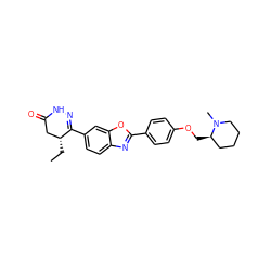 CC[C@@H]1CC(=O)NN=C1c1ccc2nc(-c3ccc(OC[C@@H]4CCCCN4C)cc3)oc2c1 ZINC000139592061