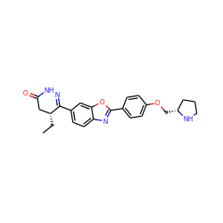 CC[C@@H]1CC(=O)NN=C1c1ccc2nc(-c3ccc(OC[C@@H]4CCCN4)cc3)oc2c1 ZINC000145786472