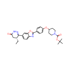 CC[C@@H]1CC(=O)NN=C1c1ccc2nc(-c3ccc(OC4CCN(C(=O)OC(C)(C)C)CC4)cc3)oc2c1 ZINC000168165519