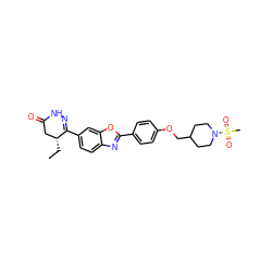 CC[C@@H]1CC(=O)NN=C1c1ccc2nc(-c3ccc(OCC4CCN(S(C)(=O)=O)CC4)cc3)oc2c1 ZINC000139403969