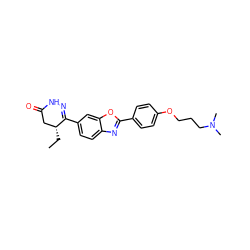 CC[C@@H]1CC(=O)NN=C1c1ccc2nc(-c3ccc(OCCCN(C)C)cc3)oc2c1 ZINC000168889972