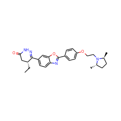 CC[C@@H]1CC(=O)NN=C1c1ccc2nc(-c3ccc(OCCN4[C@@H](C)CC[C@@H]4C)cc3)oc2c1 ZINC000204175068