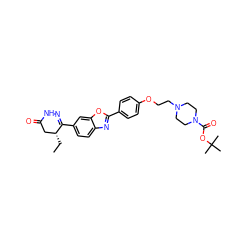 CC[C@@H]1CC(=O)NN=C1c1ccc2nc(-c3ccc(OCCN4CCN(C(=O)OC(C)(C)C)CC4)cc3)oc2c1 ZINC000168593134