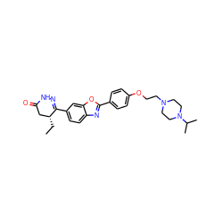 CC[C@@H]1CC(=O)NN=C1c1ccc2nc(-c3ccc(OCCN4CCN(C(C)C)CC4)cc3)oc2c1 ZINC000169043121