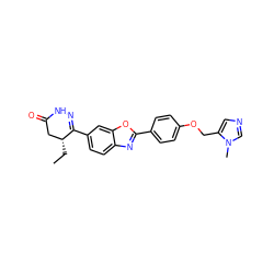 CC[C@@H]1CC(=O)NN=C1c1ccc2nc(-c3ccc(OCc4cncn4C)cc3)oc2c1 ZINC000139348356