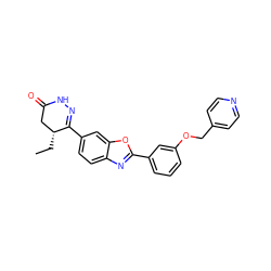 CC[C@@H]1CC(=O)NN=C1c1ccc2nc(-c3cccc(OCc4ccncc4)c3)oc2c1 ZINC000204175953