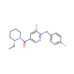 CC[C@@H]1CCCCN1C(=O)c1cnc(Nc2ccc(Cl)cc2)c(Cl)c1 ZINC000066103001