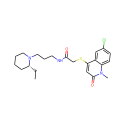 CC[C@@H]1CCCCN1CCCNC(=O)CSc1cc(=O)n(C)c2ccc(Cl)cc12 ZINC000020280277