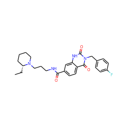 CC[C@@H]1CCCCN1CCCNC(=O)c1ccc2c(=O)n(Cc3ccc(F)cc3)c(=O)[nH]c2c1 ZINC000028640955