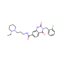 CC[C@@H]1CCCCN1CCCNC(=O)c1ccc2c(=O)n(Cc3ccccc3Cl)c(=O)[nH]c2c1 ZINC000028641326