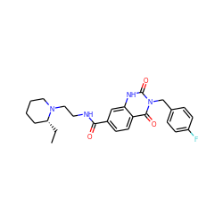 CC[C@@H]1CCCCN1CCNC(=O)c1ccc2c(=O)n(Cc3ccc(F)cc3)c(=O)[nH]c2c1 ZINC000028639891