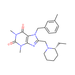 CC[C@@H]1CCCCN1Cc1nc2c(c(=O)n(C)c(=O)n2C)n1Cc1cccc(C)c1 ZINC000004930129