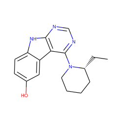 CC[C@@H]1CCCCN1c1ncnc2[nH]c3ccc(O)cc3c12 ZINC000221378131