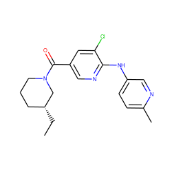 CC[C@@H]1CCCN(C(=O)c2cnc(Nc3ccc(C)nc3)c(Cl)c2)C1 ZINC000045340137