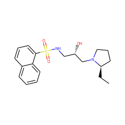 CC[C@@H]1CCCN1C[C@@H](O)CNS(=O)(=O)c1cccc2ccccc12 ZINC000028891885