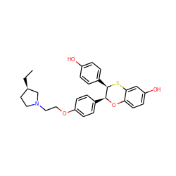 CC[C@@H]1CCN(CCOc2ccc([C@@H]3Oc4ccc(O)cc4S[C@@H]3c3ccc(O)cc3)cc2)C1 ZINC000028352928