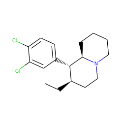 CC[C@@H]1CCN2CCCC[C@@H]2[C@H]1c1ccc(Cl)c(Cl)c1 ZINC000028645485