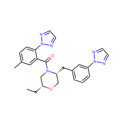 CC[C@@H]1CN(C(=O)c2cc(C)ccc2-n2nccn2)[C@H](Cc2cccc(-n3nccn3)c2)CO1 ZINC001772642971