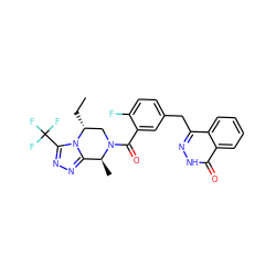 CC[C@@H]1CN(C(=O)c2cc(Cc3n[nH]c(=O)c4ccccc34)ccc2F)[C@@H](C)c2nnc(C(F)(F)F)n21 ZINC001772608566