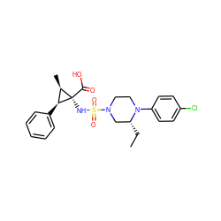 CC[C@@H]1CN(S(=O)(=O)N[C@@]2(C(=O)O)[C@H](C)[C@@H]2c2ccccc2)CCN1c1ccc(Cl)cc1 ZINC000071330500