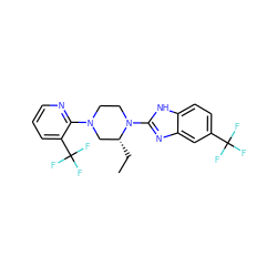 CC[C@@H]1CN(c2ncccc2C(F)(F)F)CCN1c1nc2cc(C(F)(F)F)ccc2[nH]1 ZINC000035920682