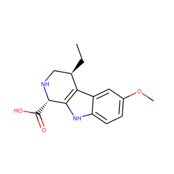 CC[C@@H]1CN[C@@H](C(=O)O)c2[nH]c3ccc(OC)cc3c21 ZINC000028948143