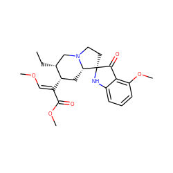 CC[C@@H]1CN2CC[C@]3(Nc4cccc(OC)c4C3=O)[C@@H]2C[C@@H]1/C(=C\OC)C(=O)OC ZINC000013473306