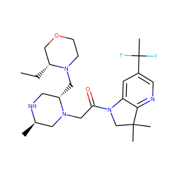 CC[C@@H]1COCCN1C[C@H]1CN[C@H](C)CN1CC(=O)N1CC(C)(C)c2ncc(C(C)(F)F)cc21 ZINC000219047381