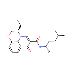 CC[C@@H]1COc2cccc3c(=O)c(C(=O)N[C@@H](C)CCC(C)C)cn1c23 ZINC000095556004