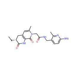 CC[C@@H]1Cc2cc(C)n(CC(=O)NCc3ccc(N)nc3C)c(=O)c2NC1=O ZINC000026013368