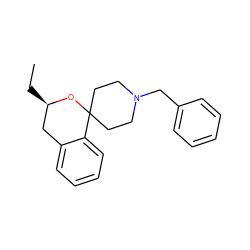 CC[C@@H]1Cc2ccccc2C2(CCN(Cc3ccccc3)CC2)O1 ZINC000013491901