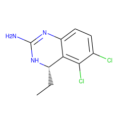 CC[C@@H]1NC(N)=Nc2ccc(Cl)c(Cl)c21 ZINC000029130448