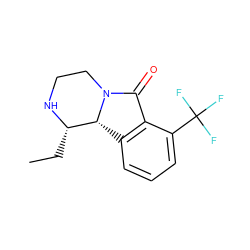 CC[C@@H]1NCCN2C(=O)c3c(cccc3C(F)(F)F)[C@H]12 ZINC000028604486