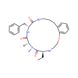 CC[C@@H]1NCCOc2ccccc2CCCNC(=O)[C@@H](Cc2ccccc2)NC(=O)[C@@H](C)N(C)C1=O ZINC001772597713