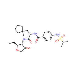 CC[C@@H]1OCC(=O)[C@H]1NC(=O)[C@H](CC1(C)CCCC1)NC(=O)c1ccc(NS(=O)(=O)C(C)C)cc1 ZINC000040919011