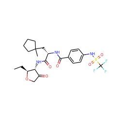 CC[C@@H]1OCC(=O)[C@H]1NC(=O)[C@H](CC1(C)CCCC1)NC(=O)c1ccc(NS(=O)(=O)C(F)(F)F)cc1 ZINC000042888814