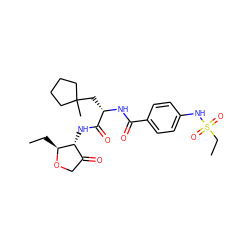 CC[C@@H]1OCC(=O)[C@H]1NC(=O)[C@H](CC1(C)CCCC1)NC(=O)c1ccc(NS(=O)(=O)CC)cc1 ZINC000040935405